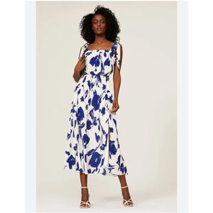 Jason Wu Floral Shoulder Tie Midi Dress